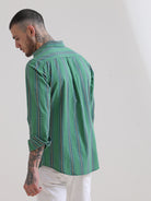 Kelly Green & Golden Indigo Double Pocket ShirtRs. 1499.00