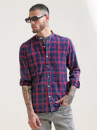 Indigo Royale Red Navy Chinese Collar ShirtRs. 1499.00