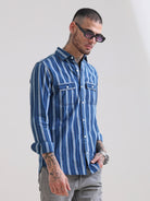 Warm Gray & Navy Indigo Double Pocket ShirtRs. 1499.00