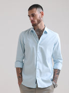 Aquamarine Blue Textured Solid ShirtRs. 1399.00