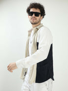 Buy Stylish White And Navy Tricolor Shacket for MenRs. 1599.00