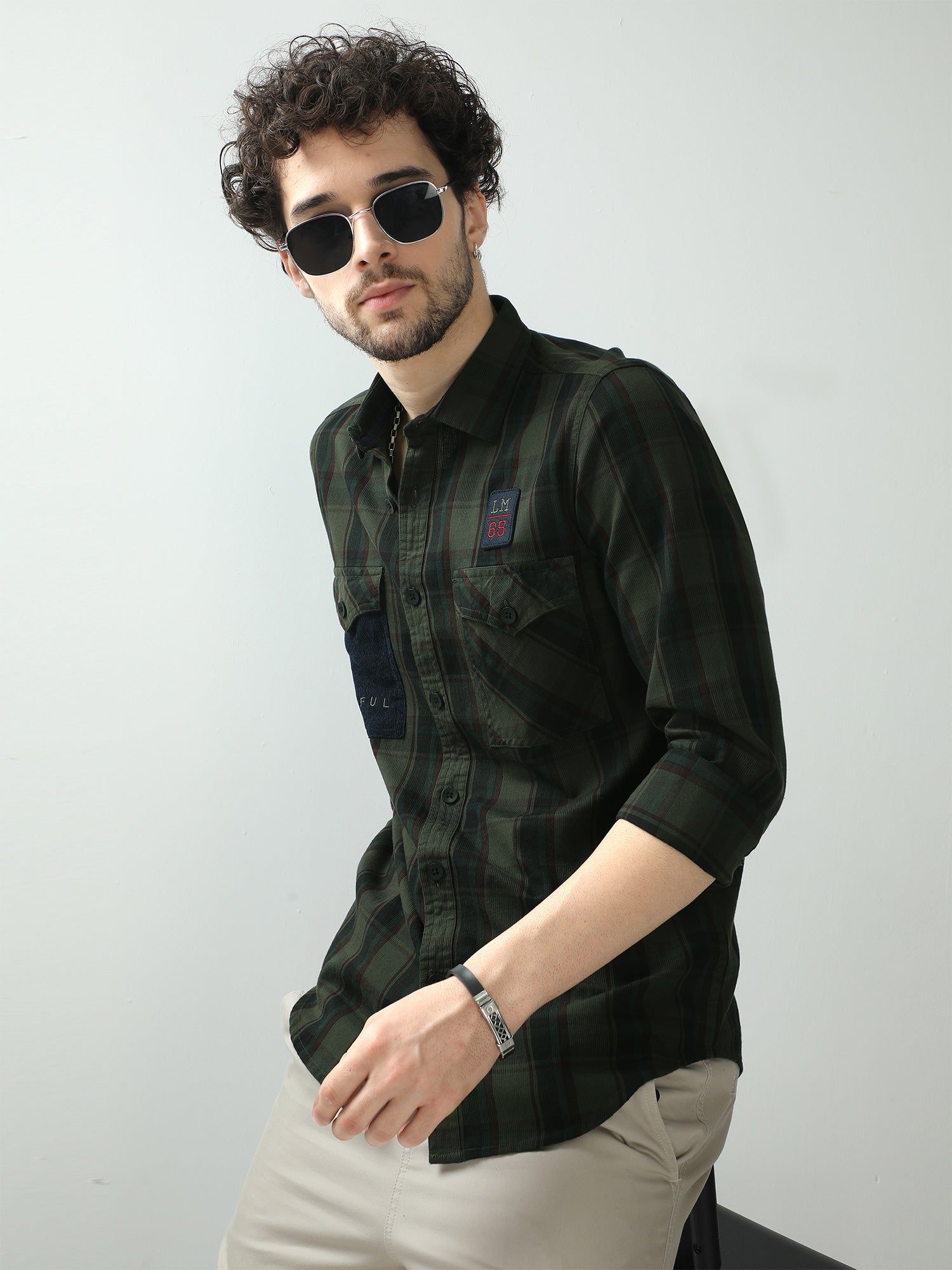 Buy Green Twill Cotton Embroidered Logo Placement Motif Tertiary Shirt For  Men by The Men's Kompany Online at Aza Fashions.
