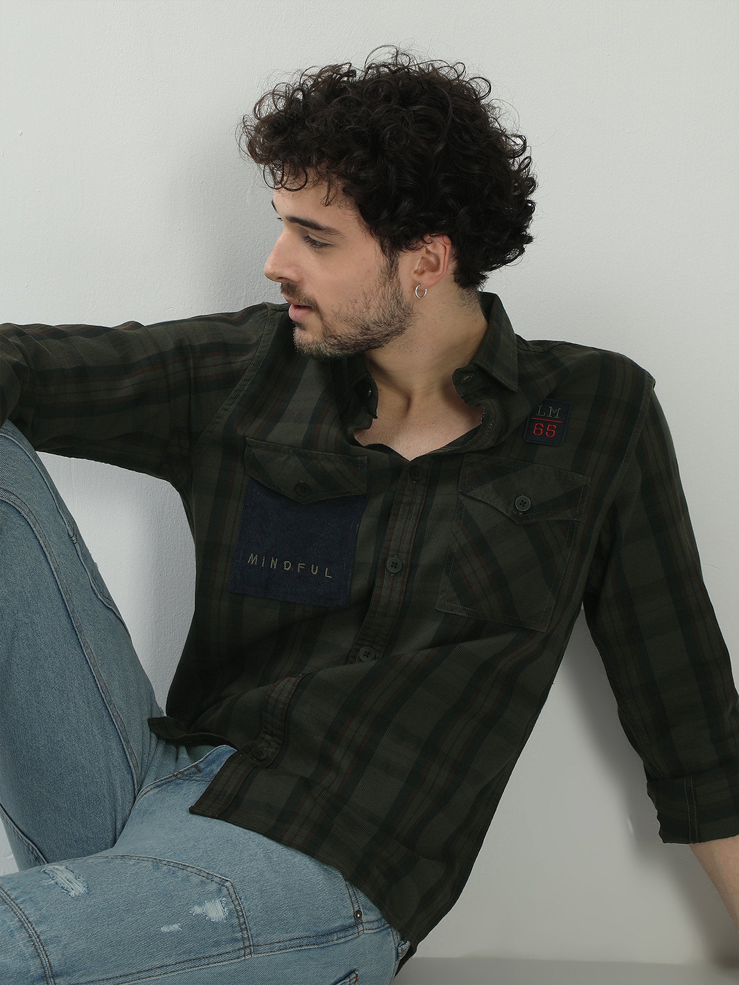 Buy Black Denim Collared Shirt Online | FableStreet