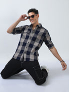 Shop Trendy Beige Check Shirt Online at Great PriceRs. 1399.00