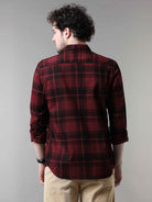 Buy Stylish Red And Black Check Shirt for Men OnlineRs. 1399.00