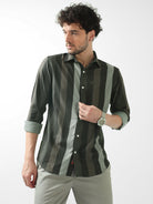 Shop Stylish Woodland Lycra Multicolor Striped Shirt OnlineRs. 1359.00