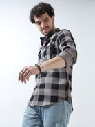 Buy Cool and Comfortable beige check shirt at Great priceRs. 1359.00