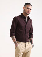 Hickory Brown Textured Solid ShirtRs. 1399.00