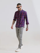 Indigo Royale Red Navy Chinese Collar ShirtRs. 1499.00