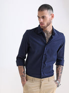 Broncos Navy Blue Textured Solid ShirtRs. 1399.00